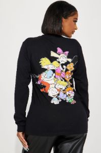 My Childhood Long Sleeve Tee - Black sold by Fashion Nova