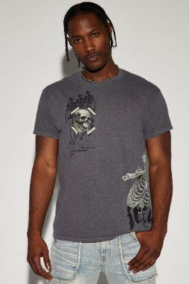 Life Is Freedom Oversized Short Sleeve Tee - Charcoal sold by Fashion Nova