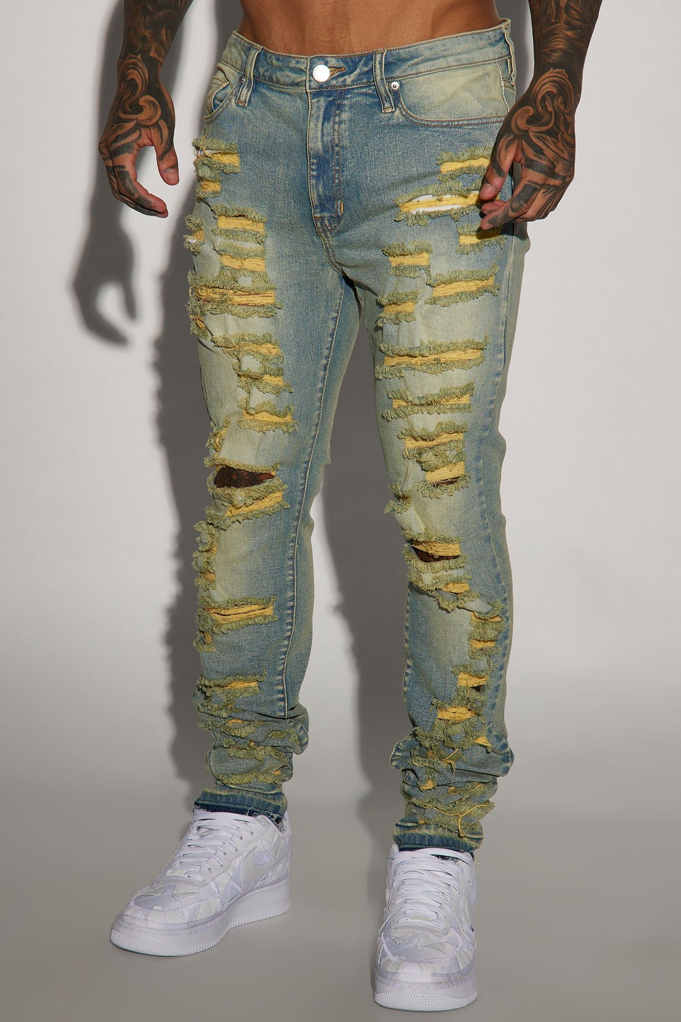 Let's Work On It Stacked Skinny Jeans - Vintage Blue Wash sold by Fashion Nova product image thumbnail 4