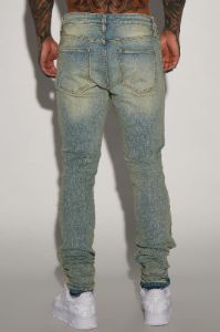 Let's Work On It Stacked Skinny Jeans - Vintage Blue Wash sold by Fashion Nova