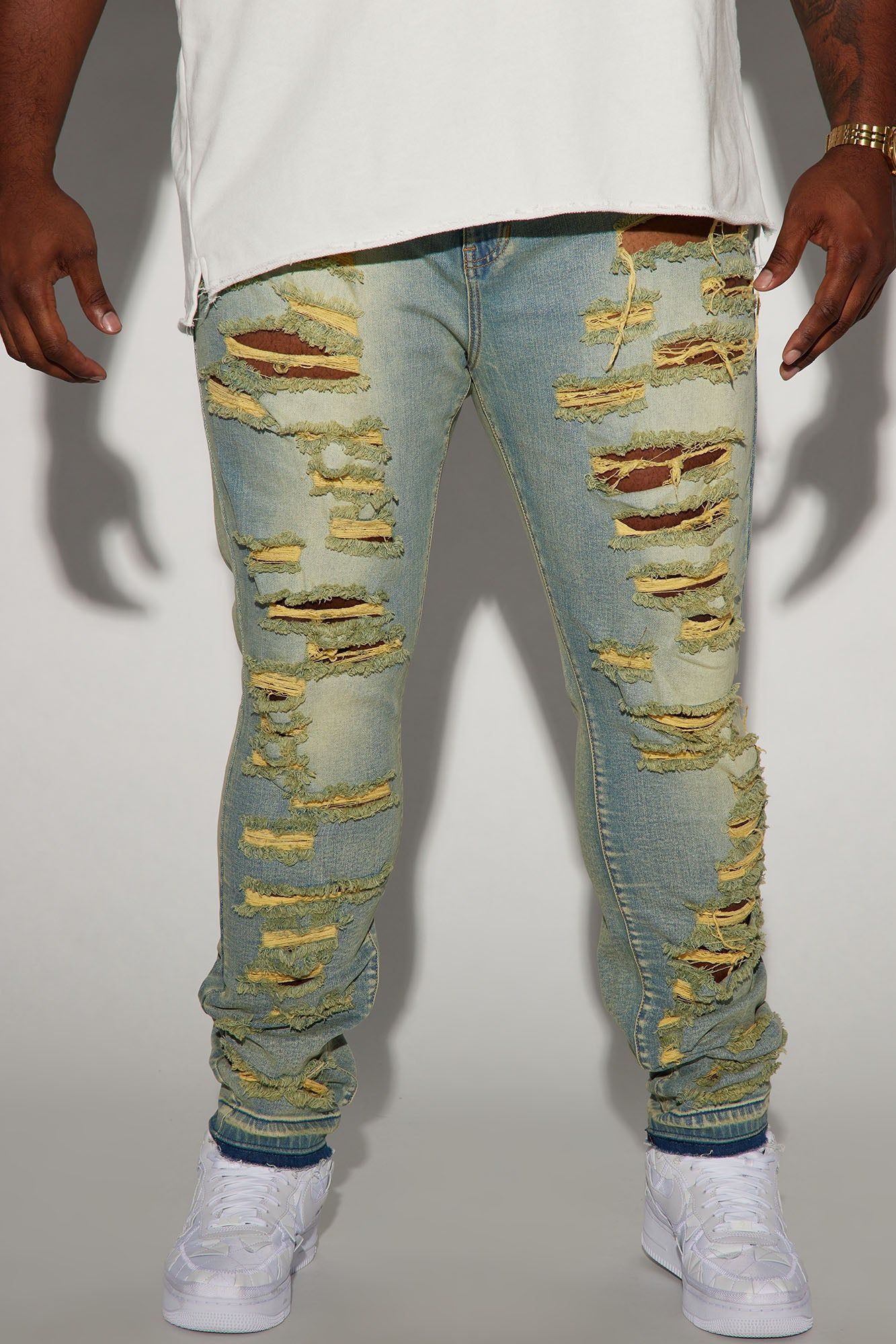 Let's Work On It Stacked Skinny Jeans - Vintage Blue Wash sold by Fashion Nova product image thumbnail 2