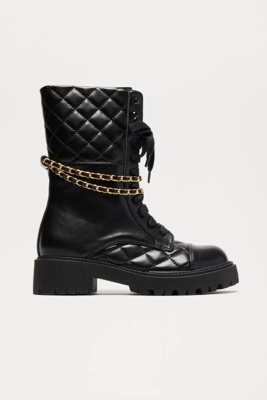 Xander Chain Booties - Black sold by Fashion Nova
