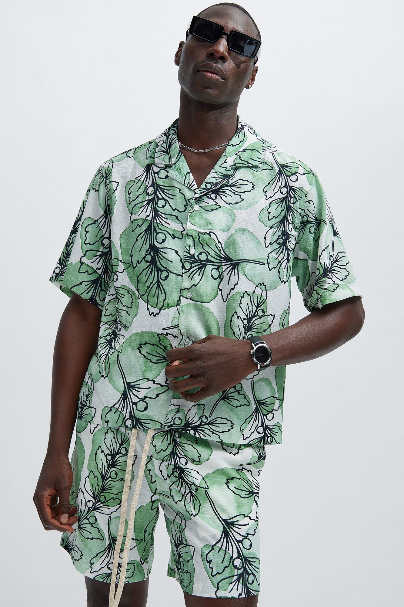 Pitri Textured Shirt - Green/combo sold by Fashion Nova