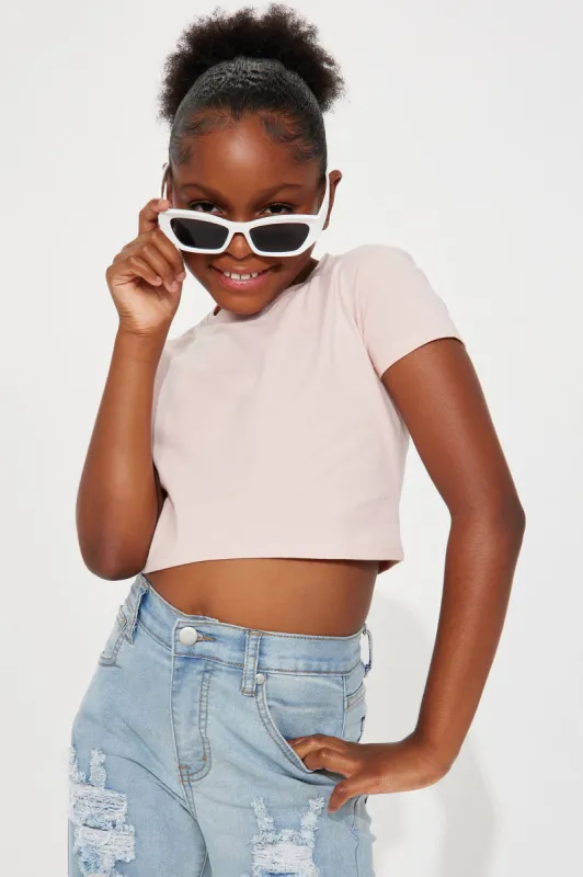 Mini Robin Short Sleeve Top - Tickled Pink Light Pink sold by Fashion Nova