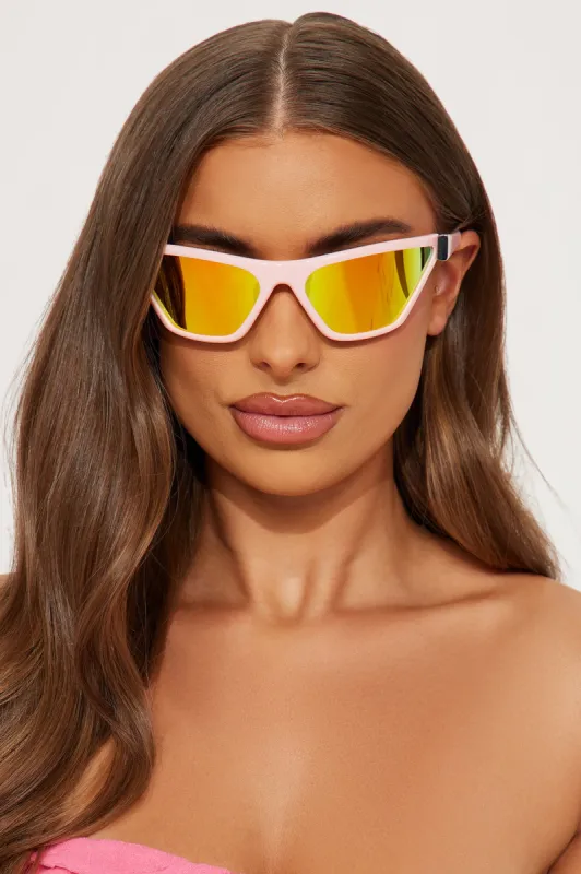 Keep My Number Sunglasses - Pink sold by Fashion Nova