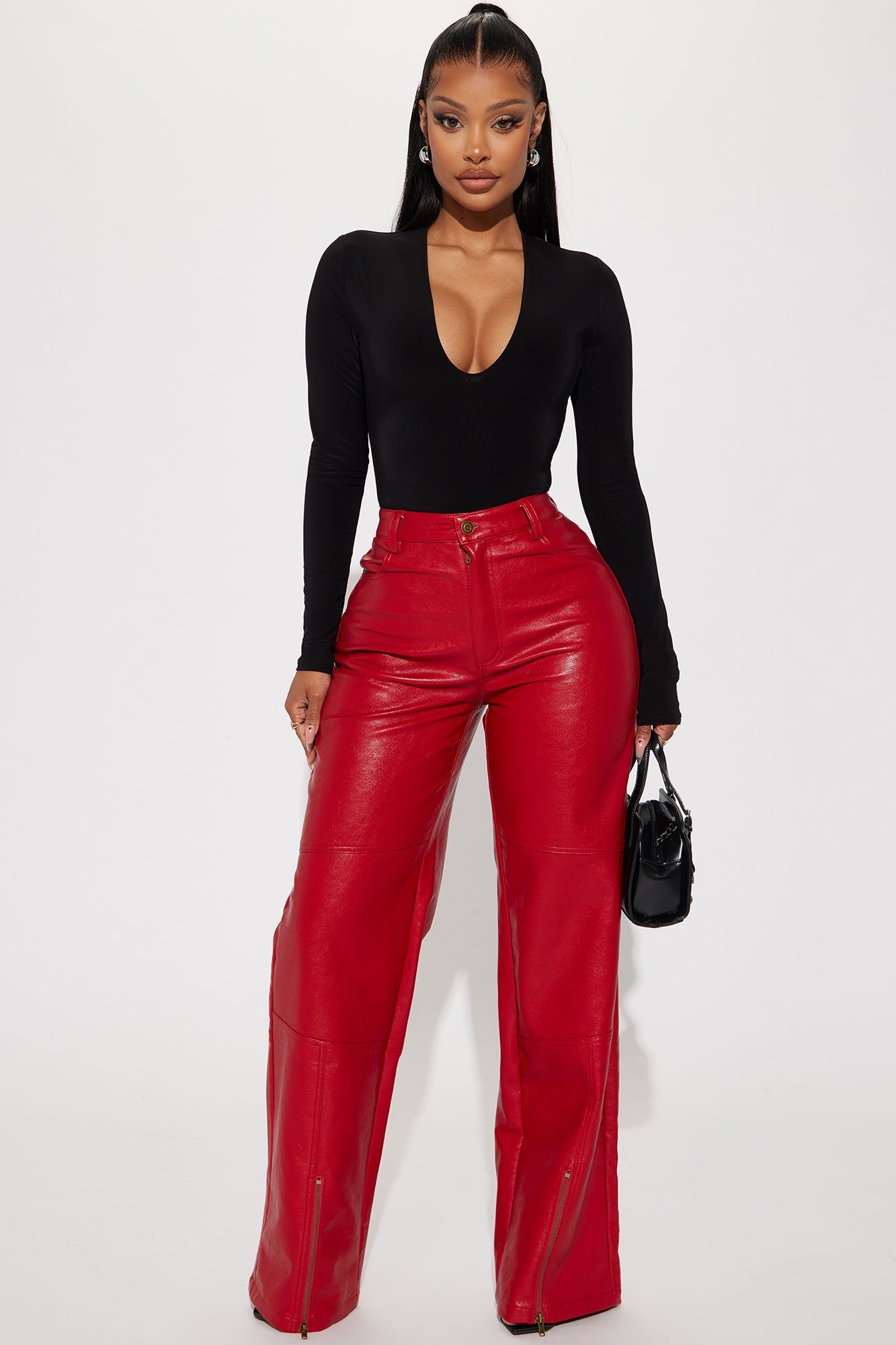 Take The Plunge Lined Long Sleeve Bodysuit - Black sold by Fashion Nova product image thumbnail 2