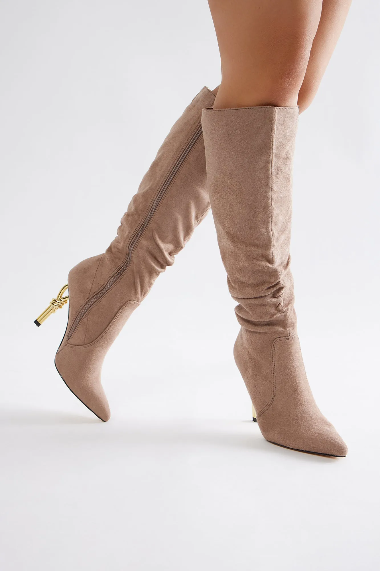 Knot My Problem Knee High Boots - Taupe sold by Fashion Nova product image thumbnail 3