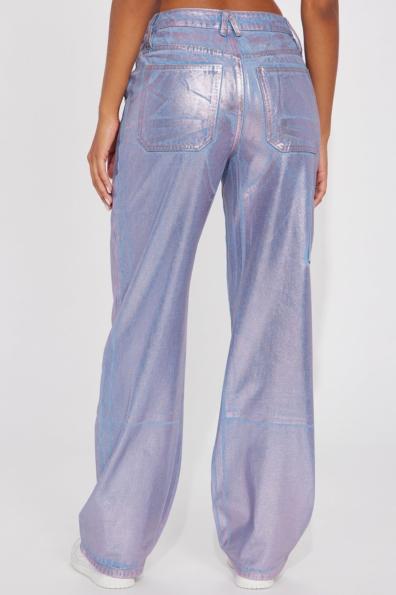 Big Time Magic Metallic Coated Straight Leg Jeans - Pink sold by Fashion Nova product image thumbnail 3