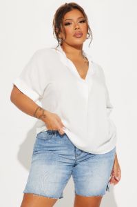 Daily Duty Blouse Top - Off White sold by Fashion Nova