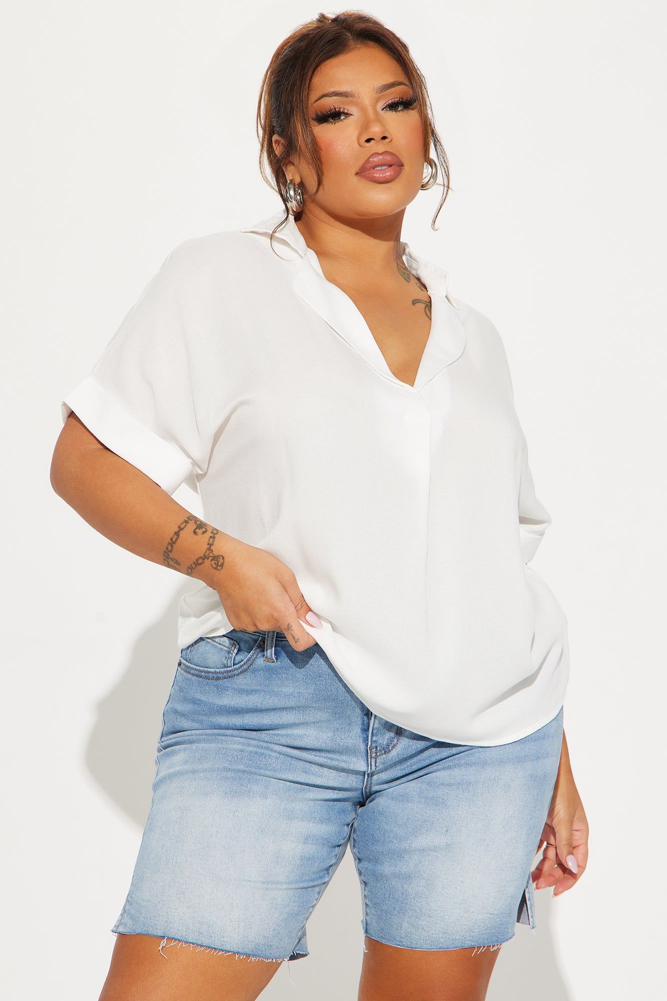 Daily Duty Blouse Top - Off White sold by Fashion Nova product image thumbnail 4