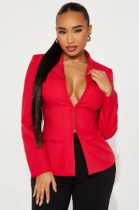 All Body Corset Blazer - Red sold by Fashion Nova