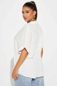Daily Duty Blouse Top - Off White sold by Fashion Nova