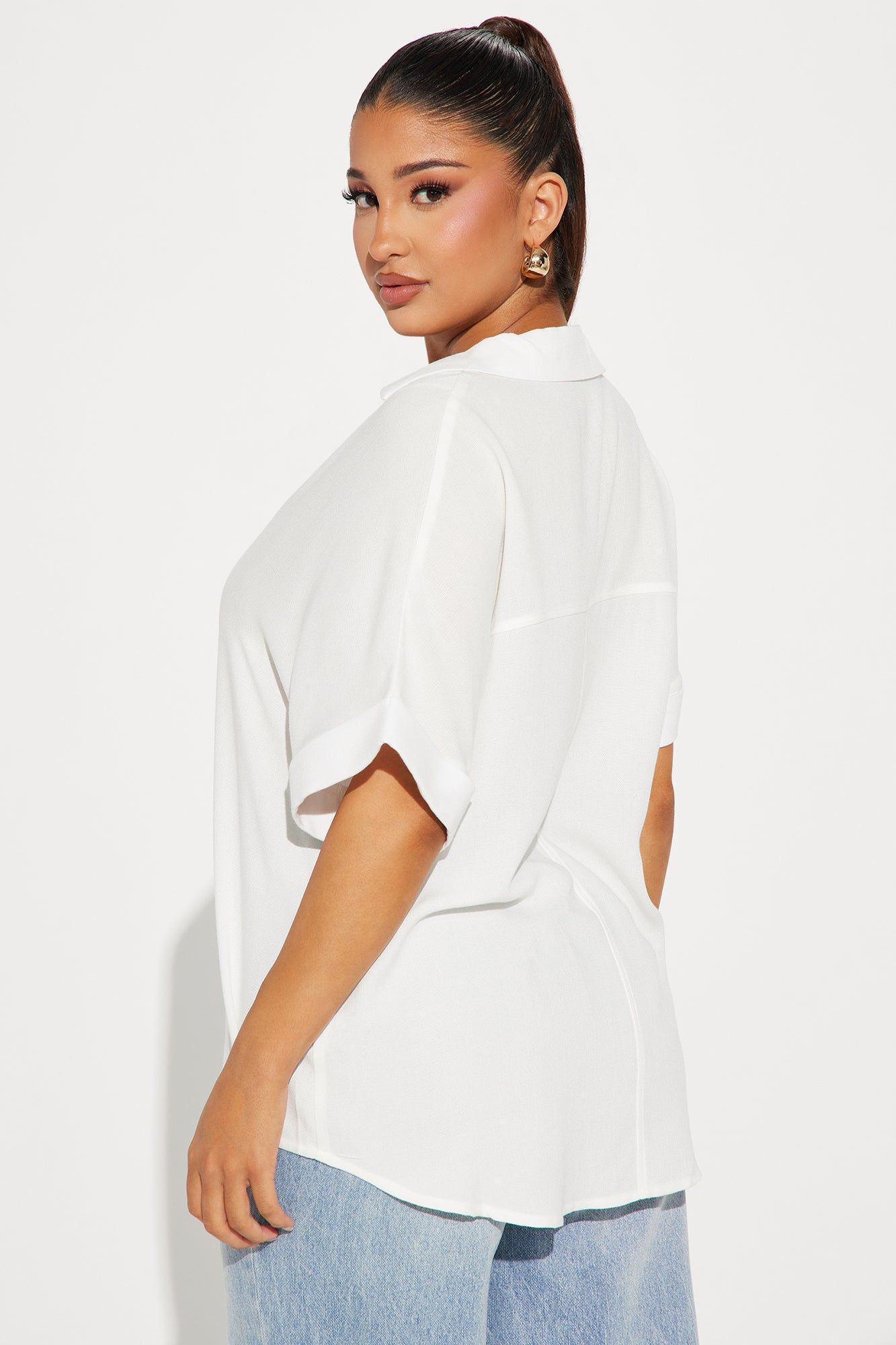 Daily Duty Blouse Top - Off White sold by Fashion Nova product image thumbnail 3