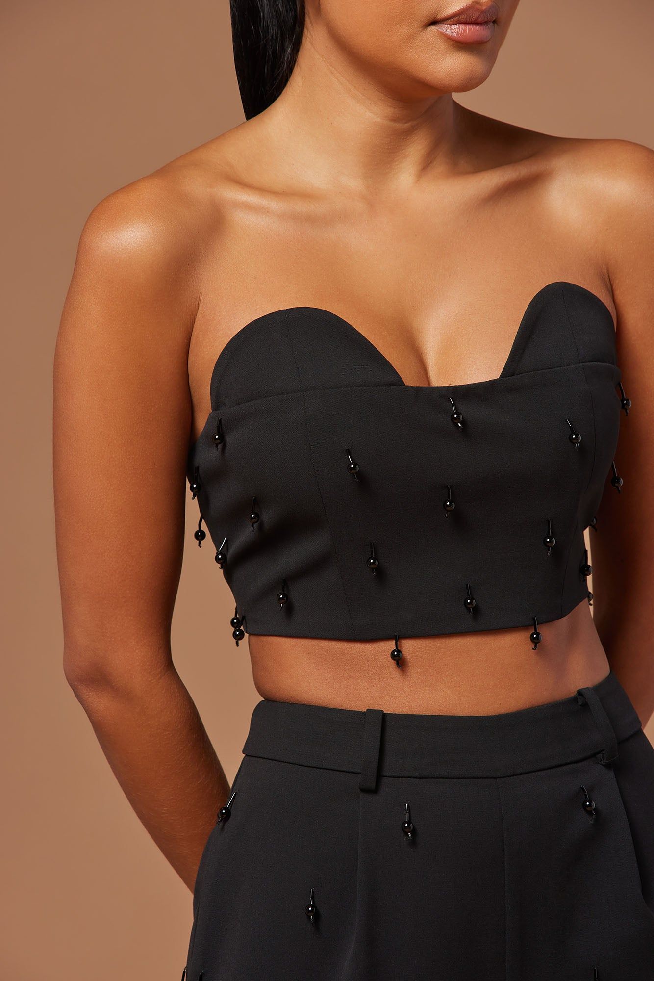 Rayah Embellished Corset Top - Black sold by Fashion Nova product image thumbnail 2