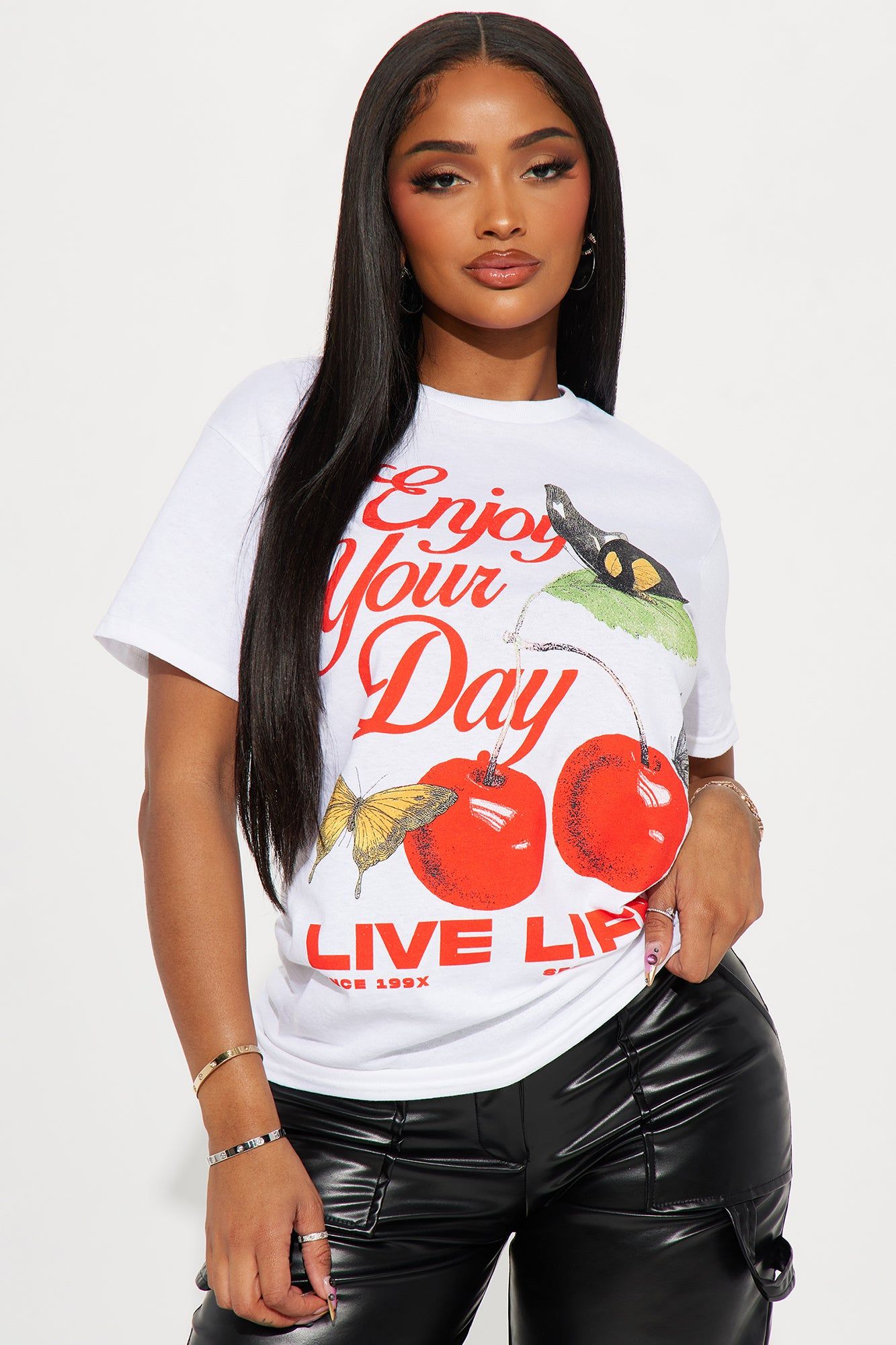 Live Life Graphic Tshirt - White sold by Fashion Nova