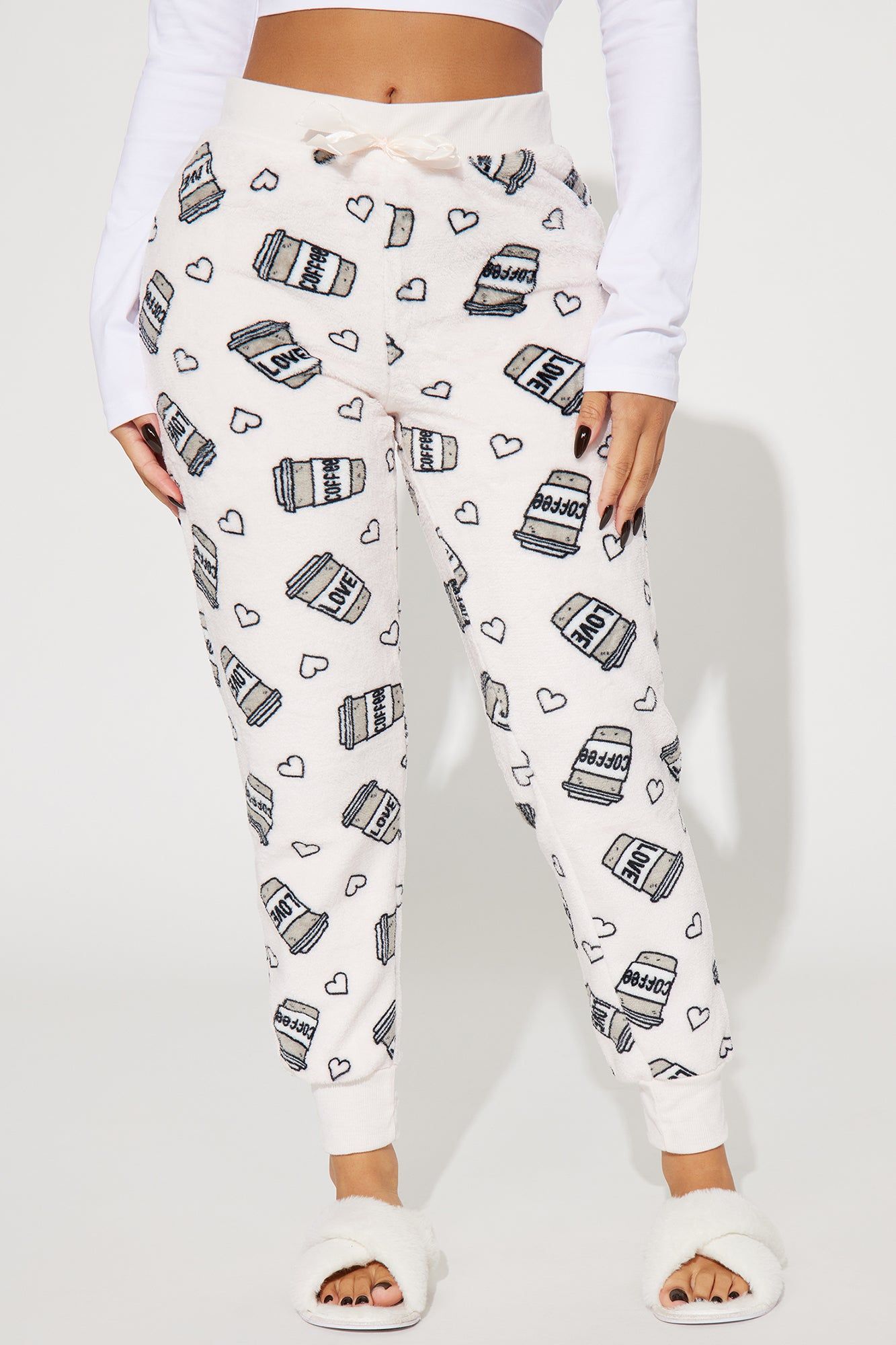 Love Coffee Plush PJ Joggers - Pink/combo sold by Fashion Nova product image thumbnail 2