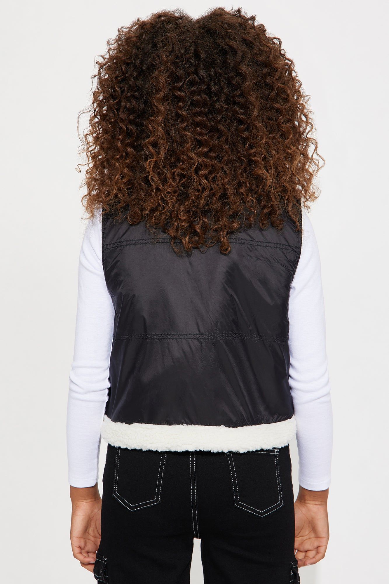 Mini Connie Sherpa Poly Vest - Black sold by Fashion Nova product image thumbnail 4