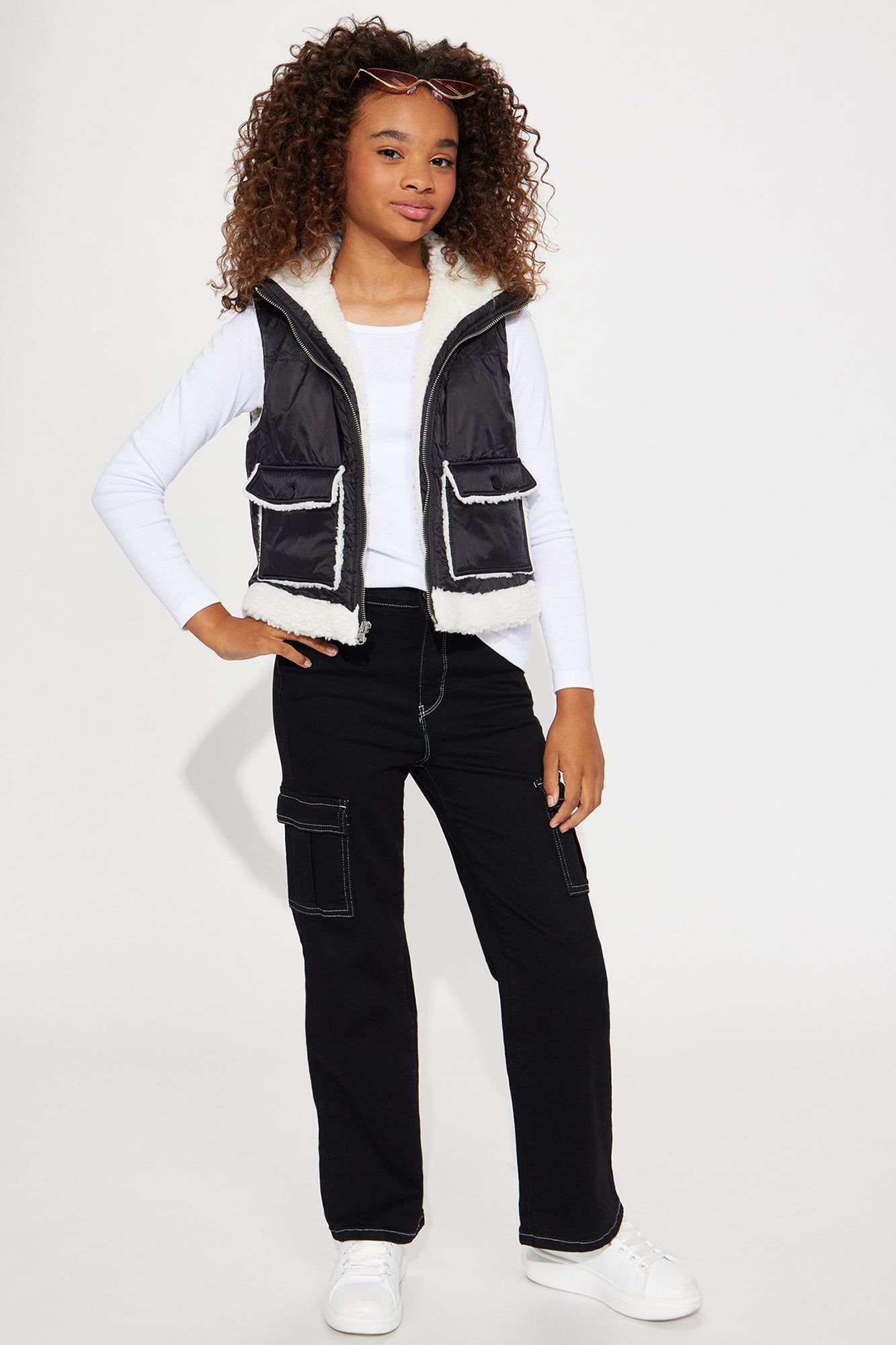 Mini Connie Sherpa Poly Vest - Black sold by Fashion Nova product image thumbnail 2