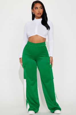 Grace Cargo Lounge Pant - Kelly Green sold by Fashion Nova