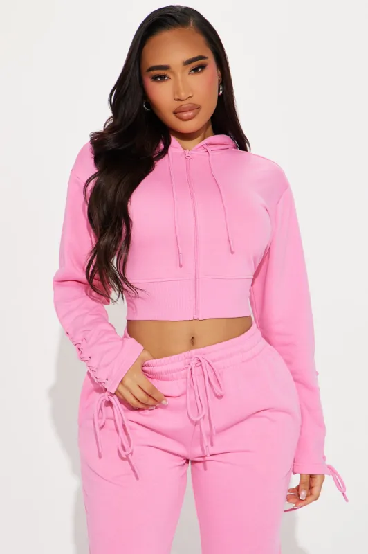 Day Dreamer Lounge Zip Up Hoodie - Pink sold by Fashion Nova