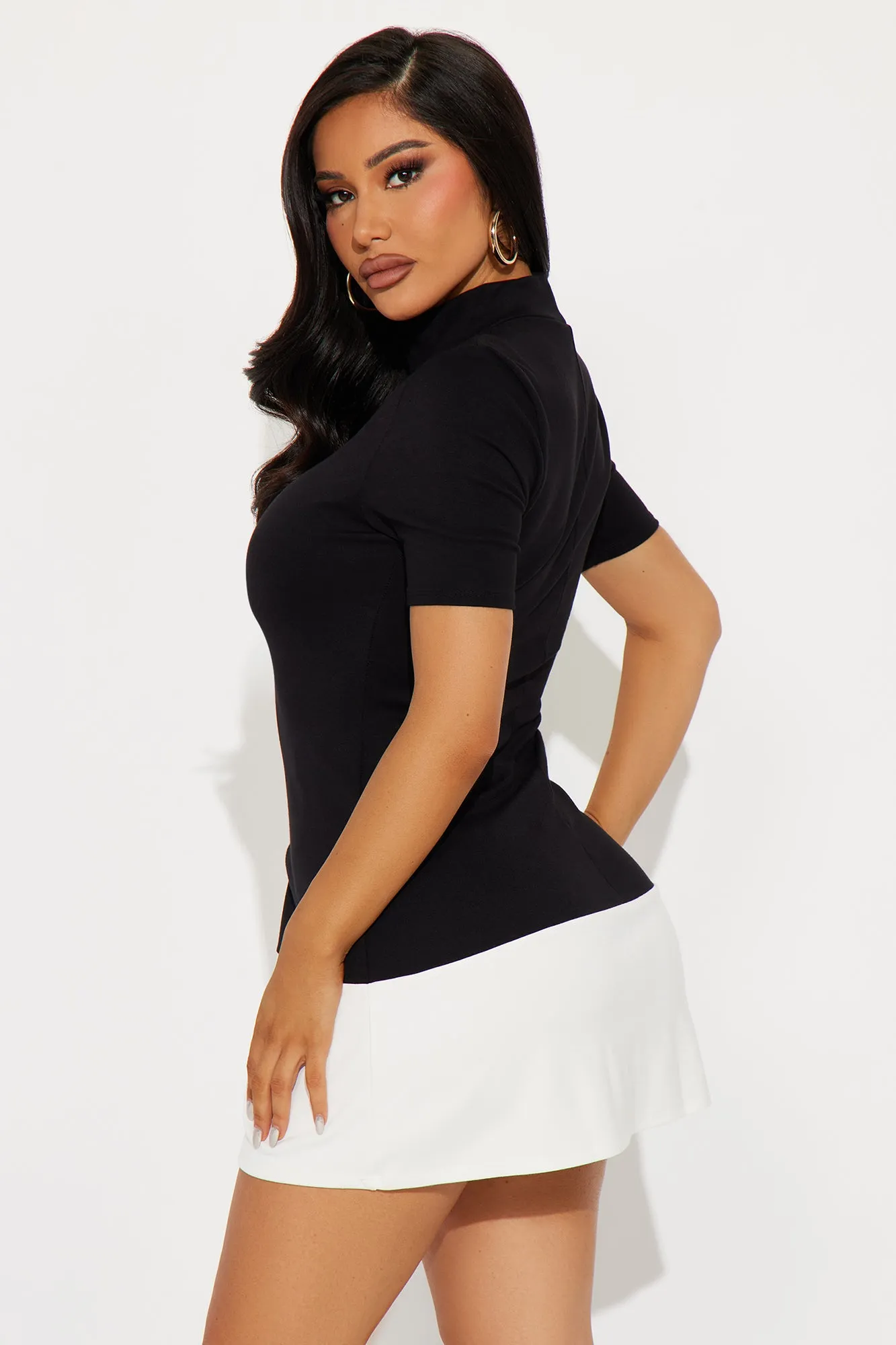 Mod Muse Color Block Mini Dress - Black/White sold by Fashion Nova product image thumbnail 3