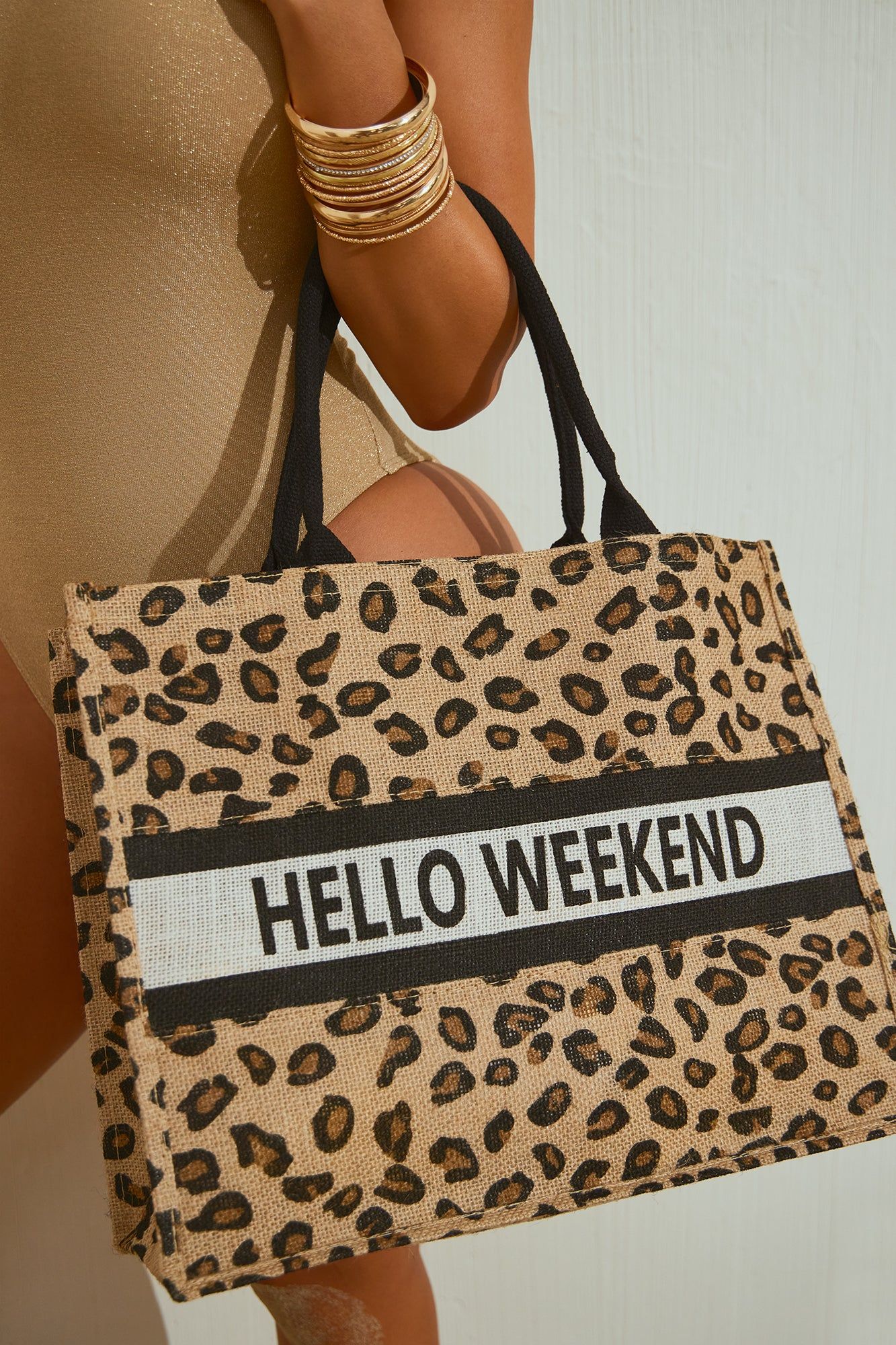 Finally It's The Weekend Tote Bag - Leopard sold by Fashion Nova