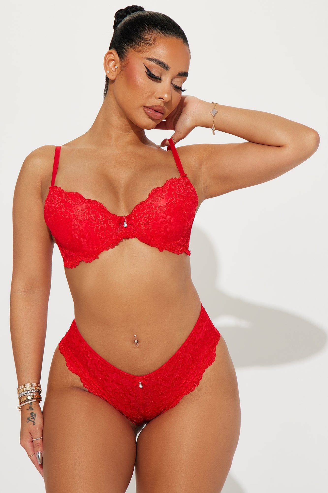 Love At First Sight Lace 2 Piece Set - Red sold by Fashion Nova