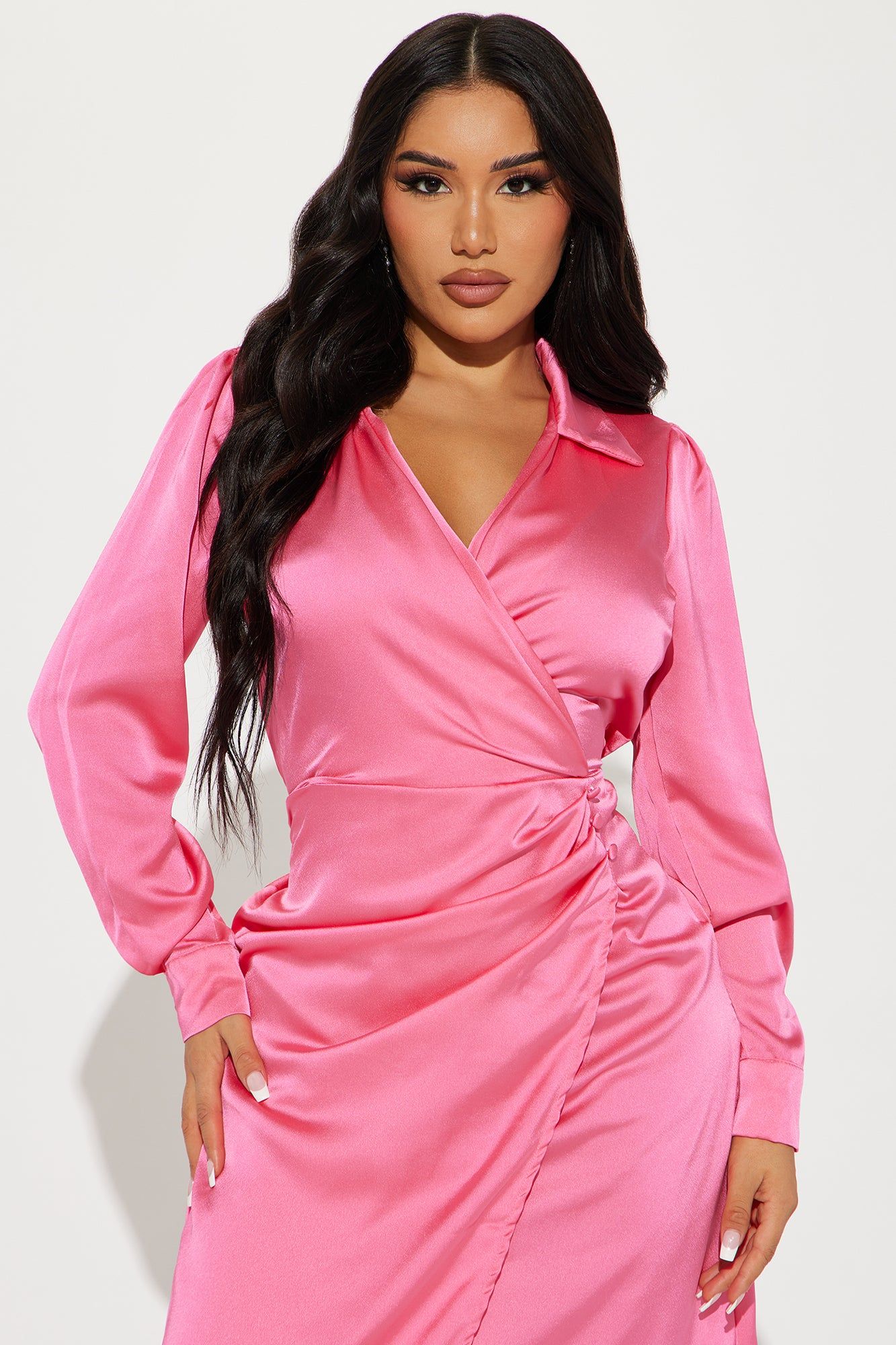 Jessica Satin Midi Dress - Pink sold by Fashion Nova product image thumbnail 2