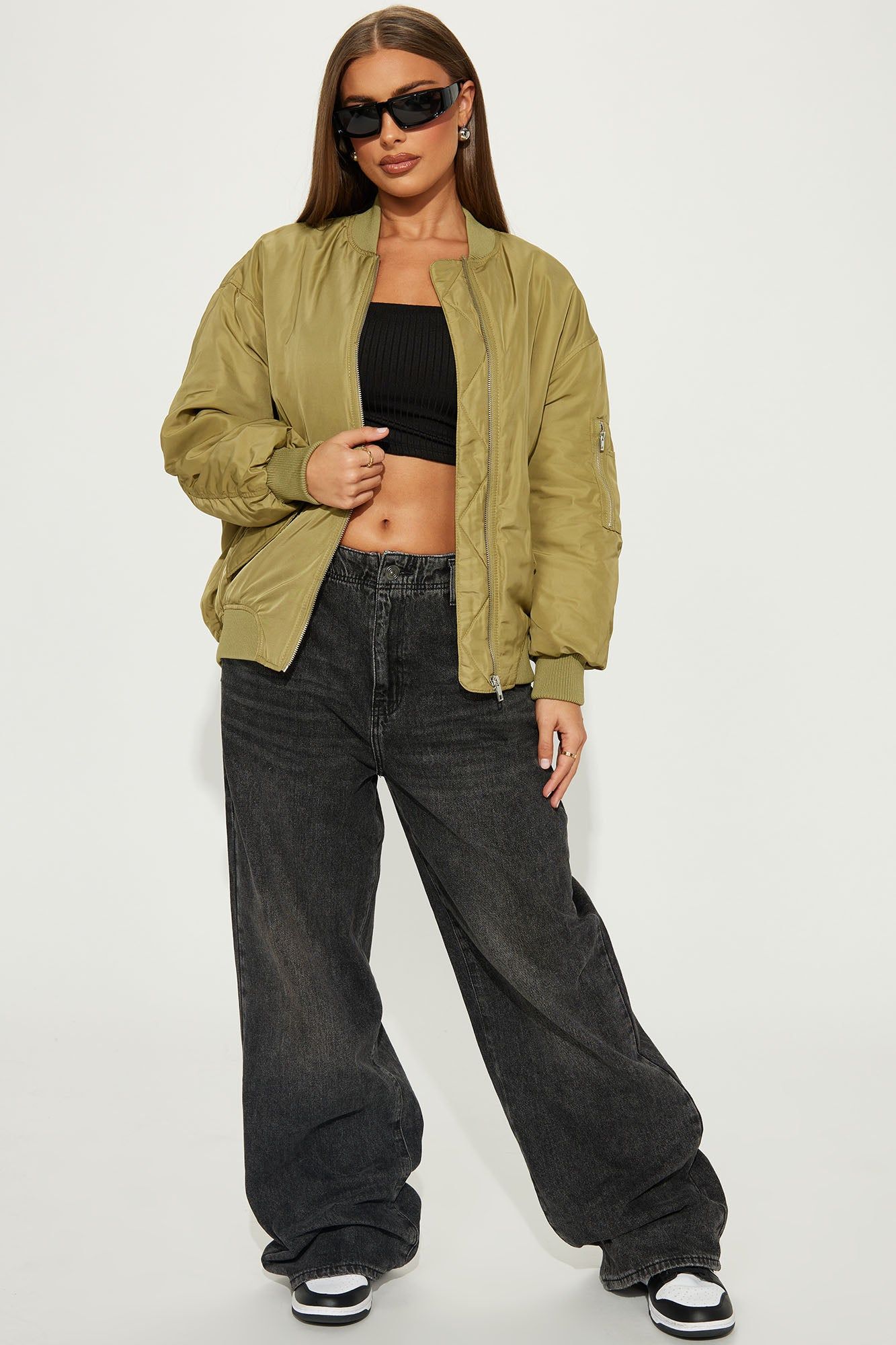 Let's Chill Bomber Jacket - Olive sold by Fashion Nova product image thumbnail 2