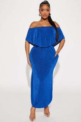 Sonya Slinky Maxi Dress - Royal sold by Fashion Nova
