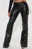 Don't Care Lace Up Faux Leather Pant - Black sold by Fashion Nova