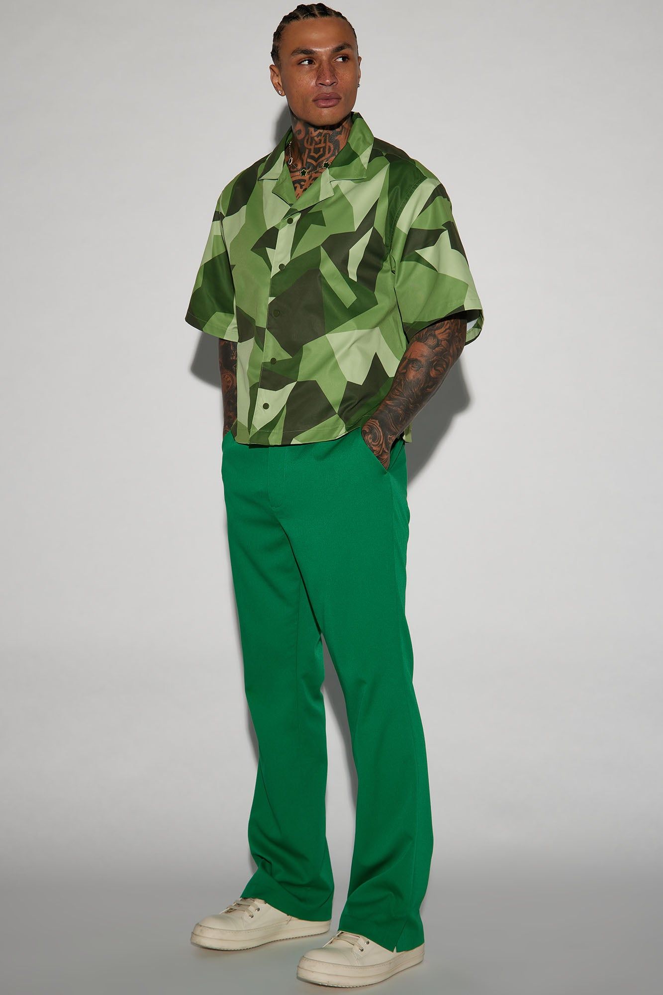 The Cause Cropped Button Up Shirt - Green sold by Fashion Nova product image thumbnail 2