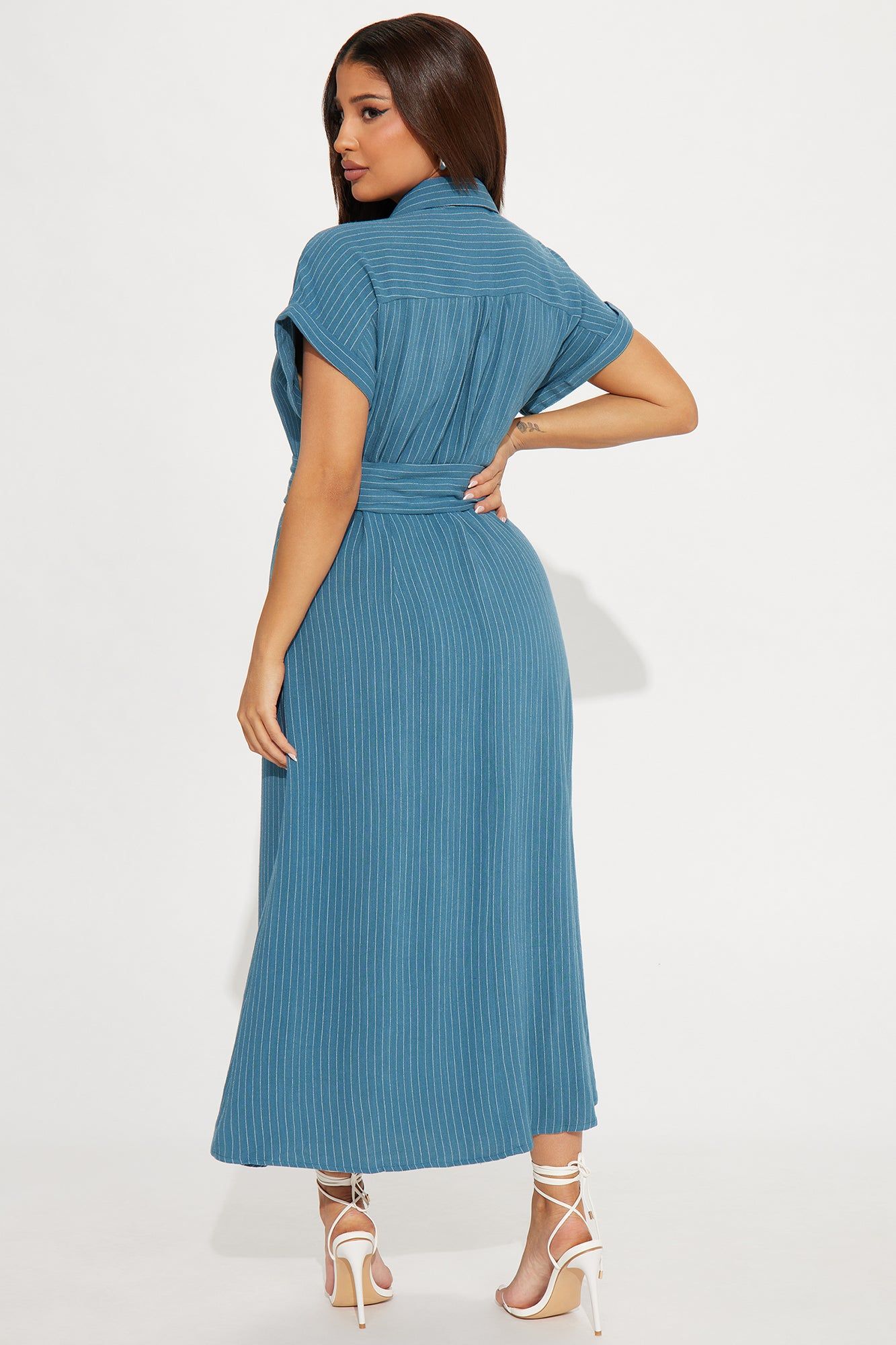 Eliza Button Up Maxi Dress - Blue sold by Fashion Nova product image thumbnail 3