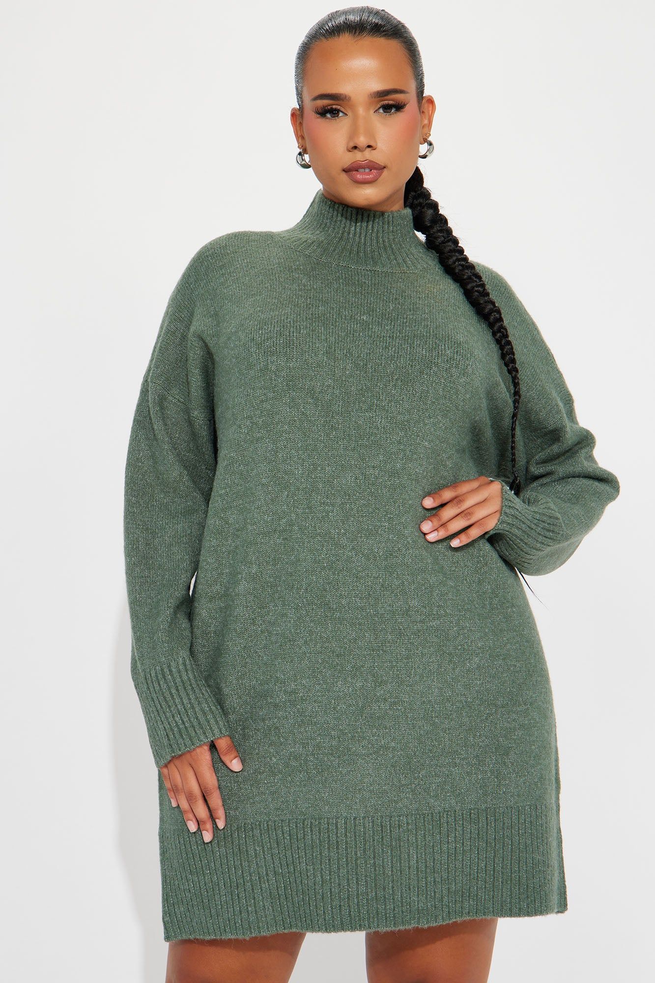 Manhattan Sweater Mini Dress - Green sold by Fashion Nova product image thumbnail 5