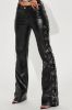 Don't Care Lace Up Faux Leather Pant - Black sold by Fashion Nova