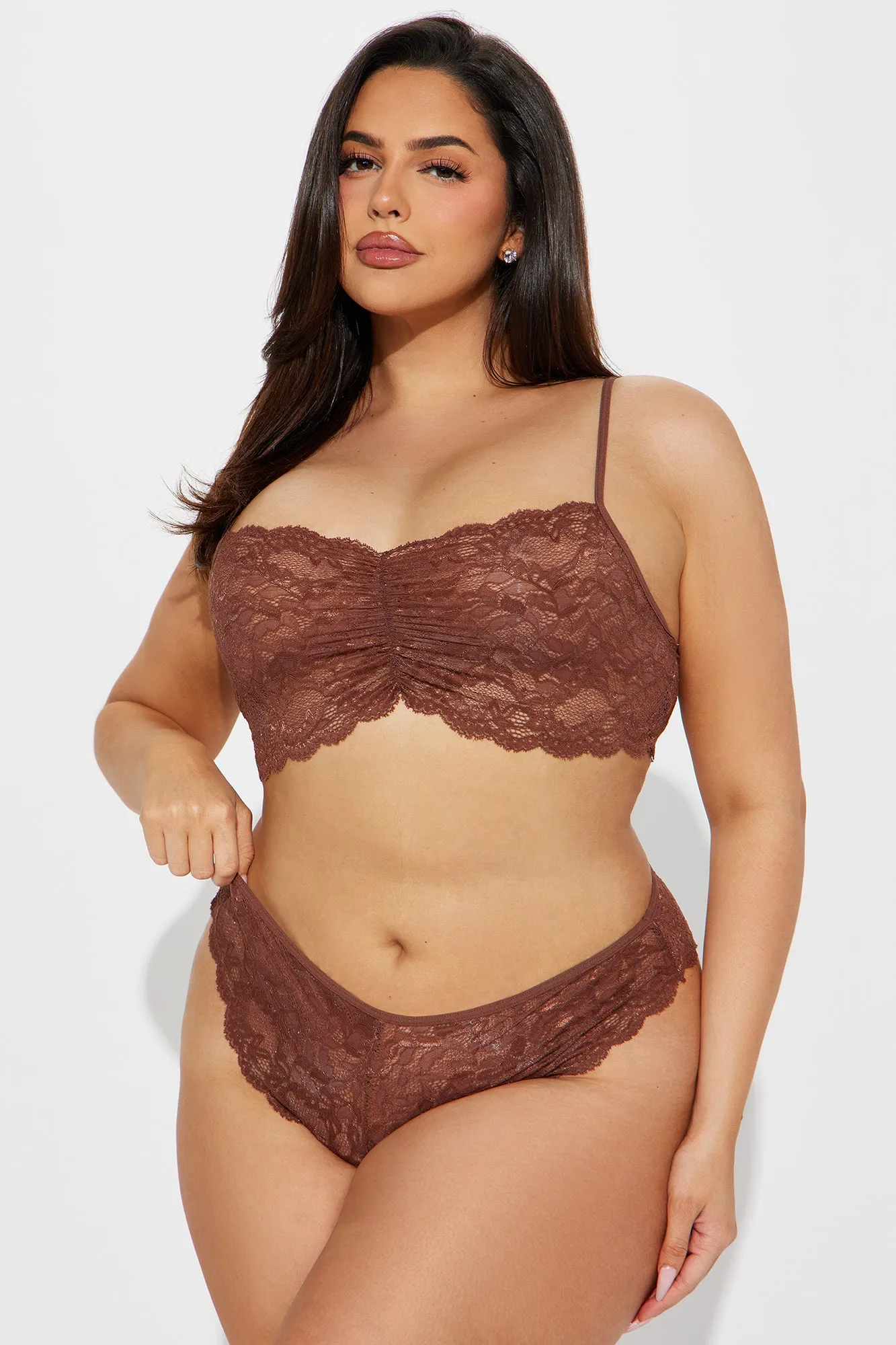 Sultry Moments Lace Cheeky 2 Piece Set - Chocolate sold by Fashion Nova product image thumbnail 4