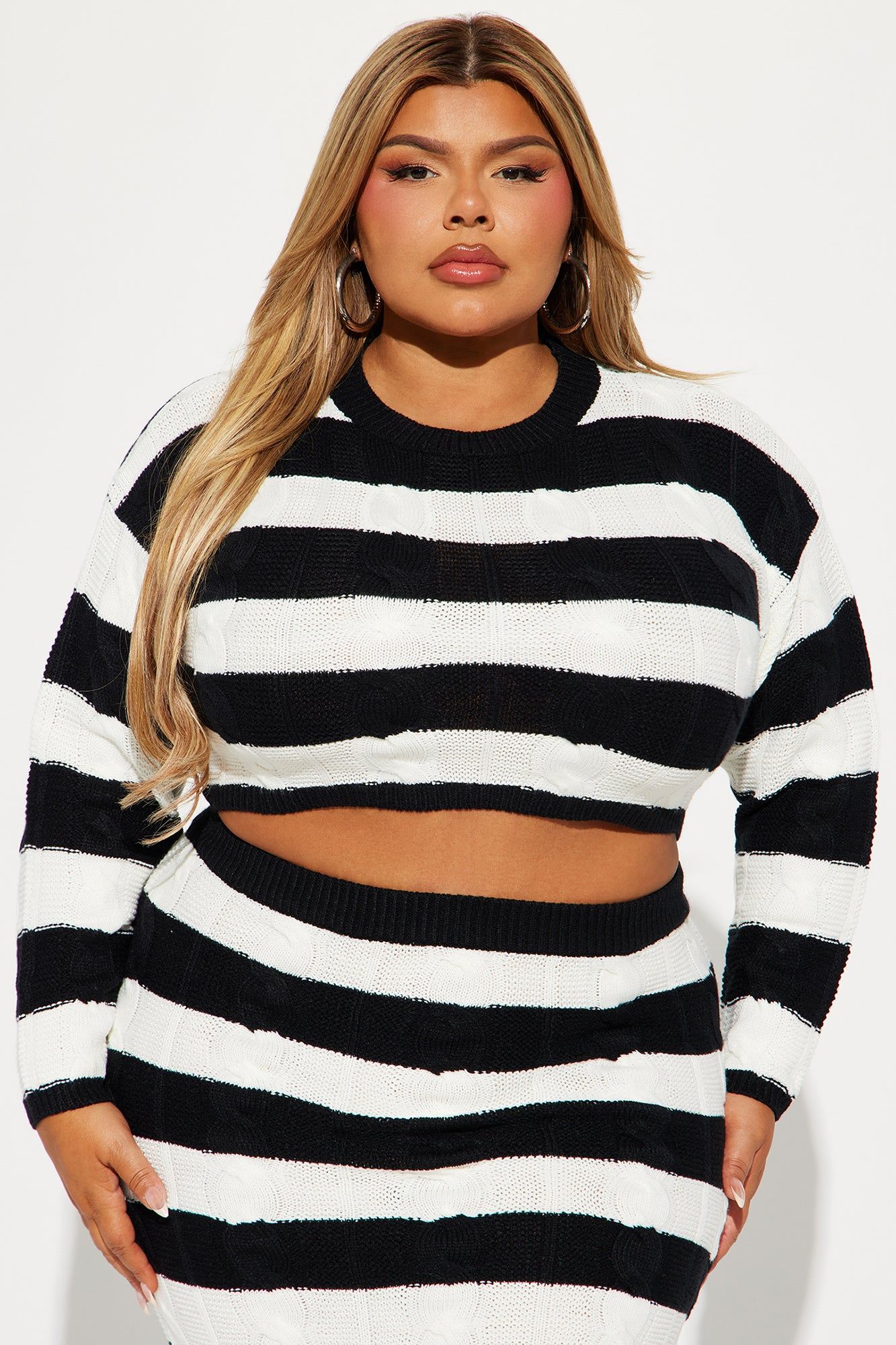 Parisian Winters Sweater Skirt Set - Black/White sold by Fashion Nova product image thumbnail 5