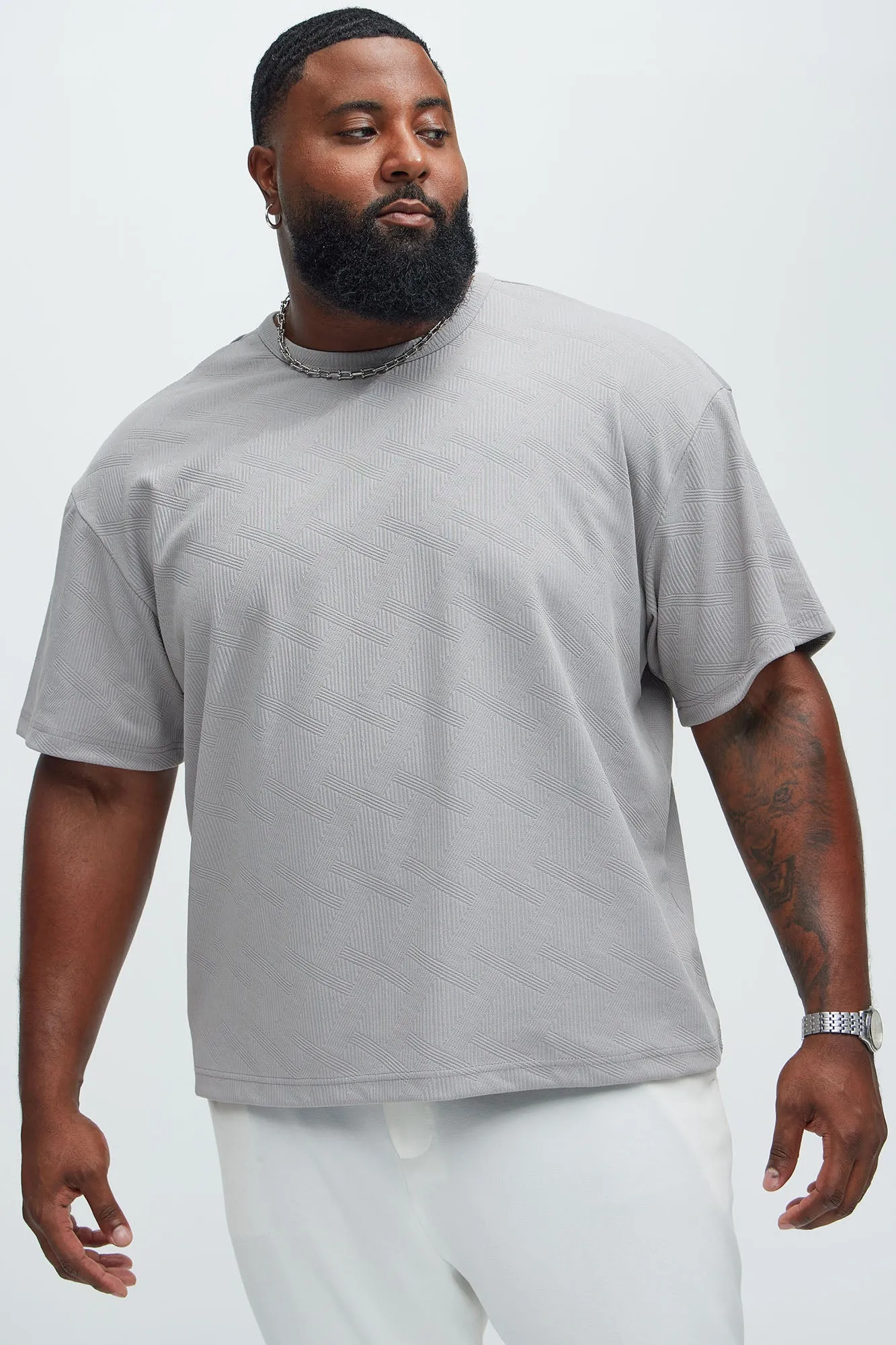 Benji Textured Relaxed Tee - Grey sold by Fashion Nova product image thumbnail 5