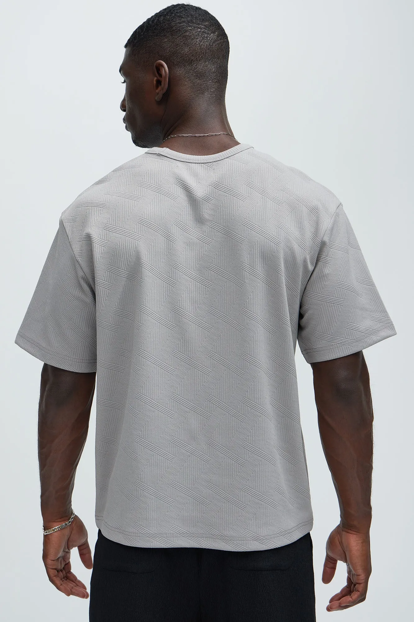 Benji Textured Relaxed Tee - Grey sold by Fashion Nova product image thumbnail 4
