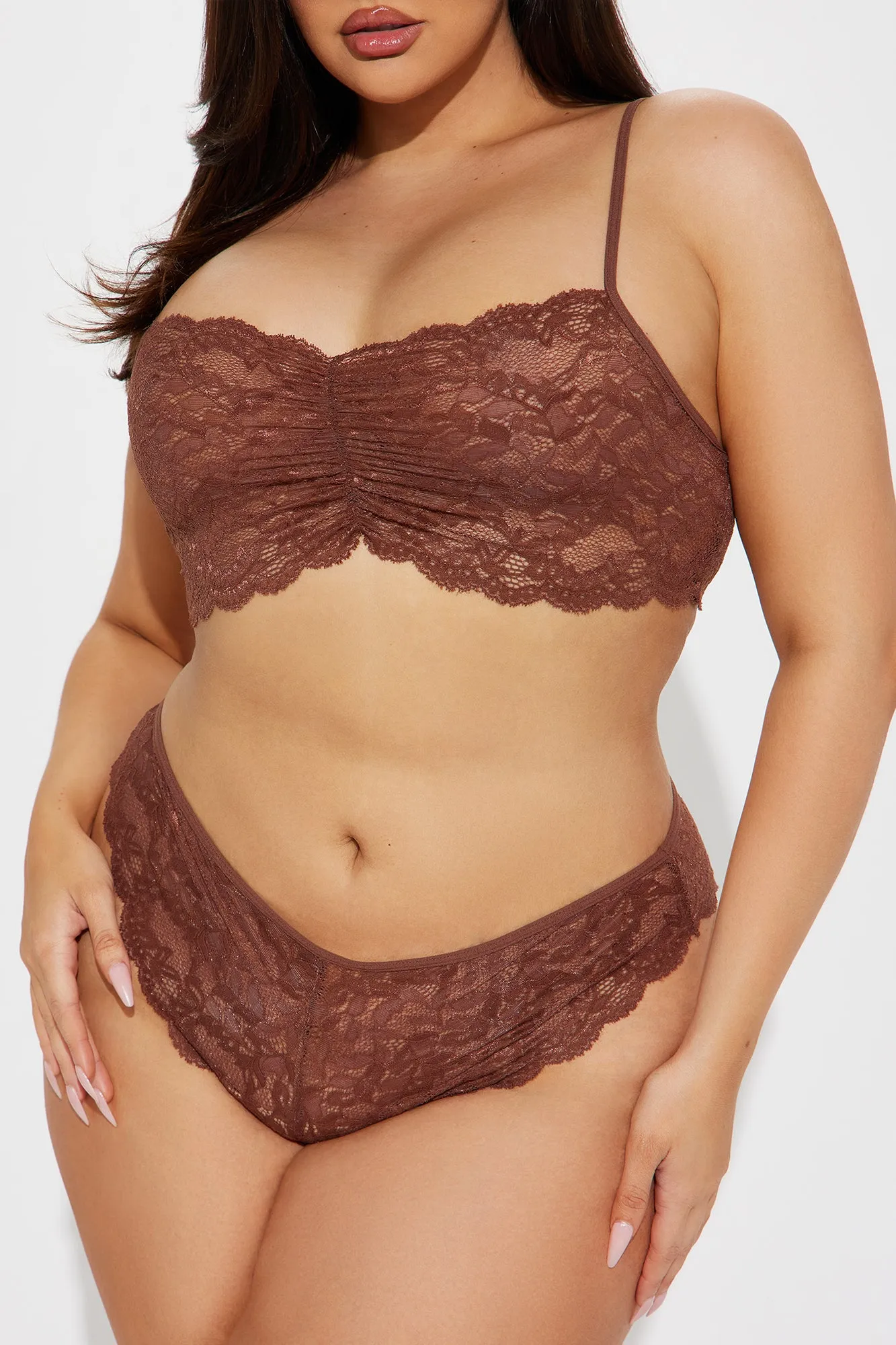 Sultry Moments Lace Cheeky 2 Piece Set - Chocolate sold by Fashion Nova product image thumbnail 5