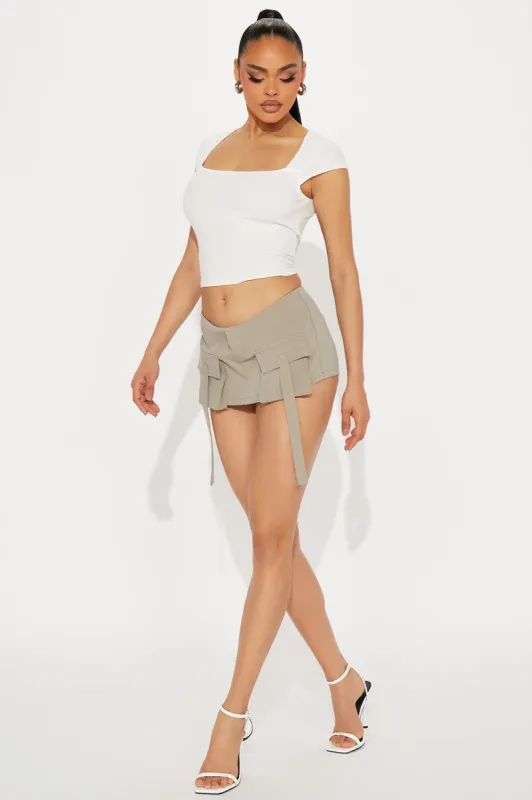 Risky Business Extreme Micro Mini Skort - Sage sold by Fashion Nova