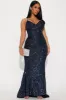Bella Sequin Gown - Navy sold by Fashion Nova