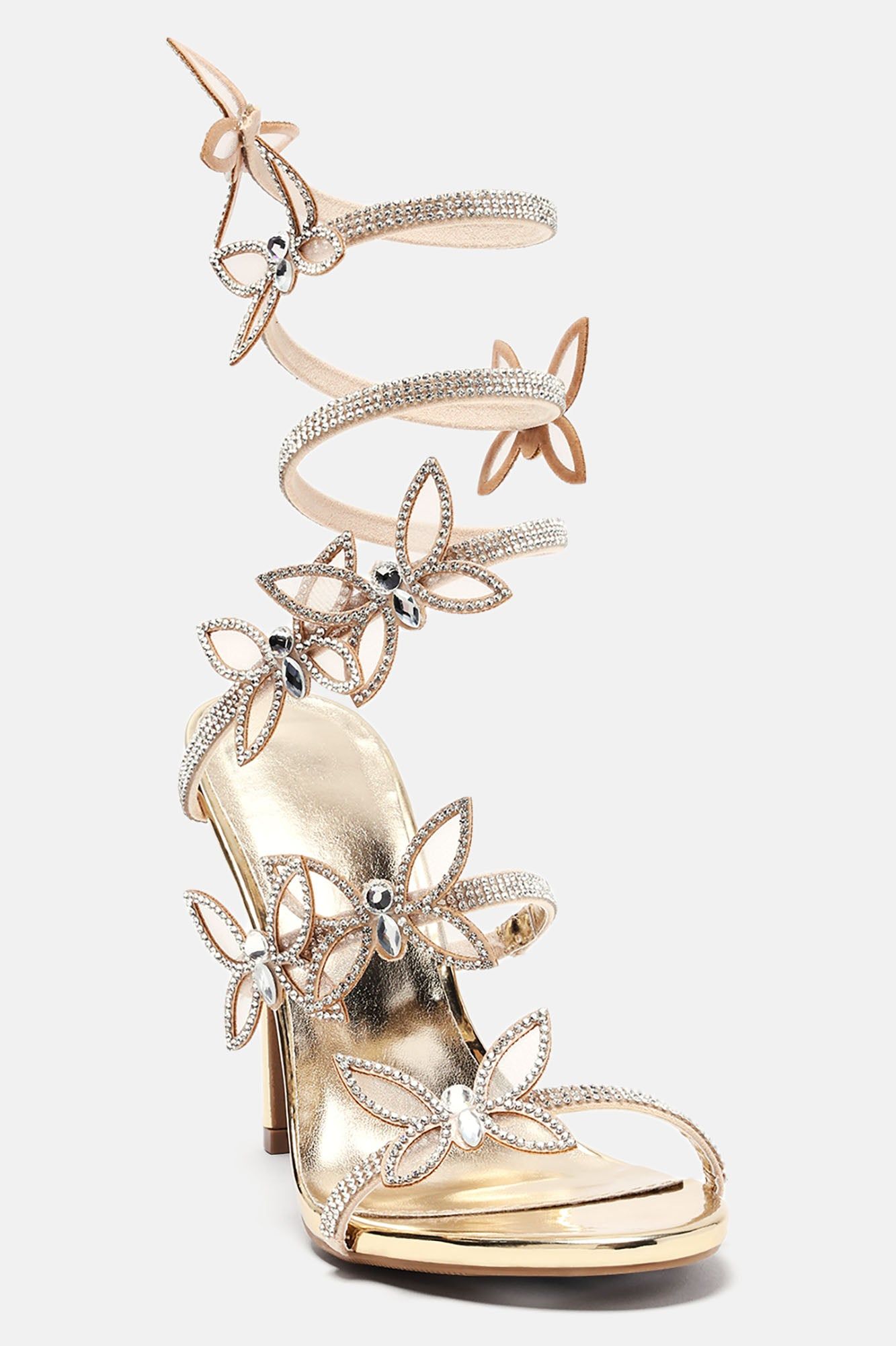 Girly Vibes Wrap Up Heeled Sandals - Gold sold by Fashion Nova product image thumbnail 2