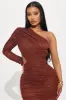 Arielle Mesh Midi Dress - Brown sold by Fashion Nova