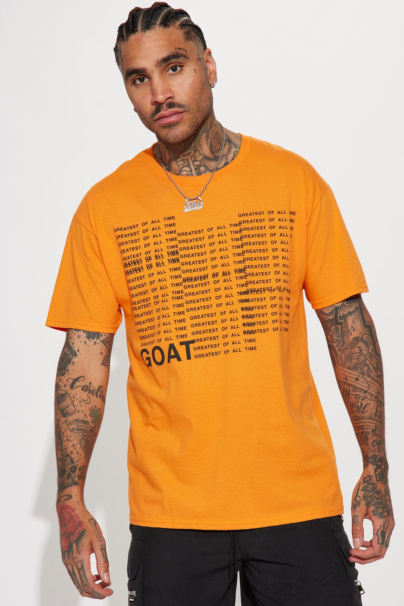 Goat Repeat Short Sleeve Tee - Orange sold by Fashion Nova