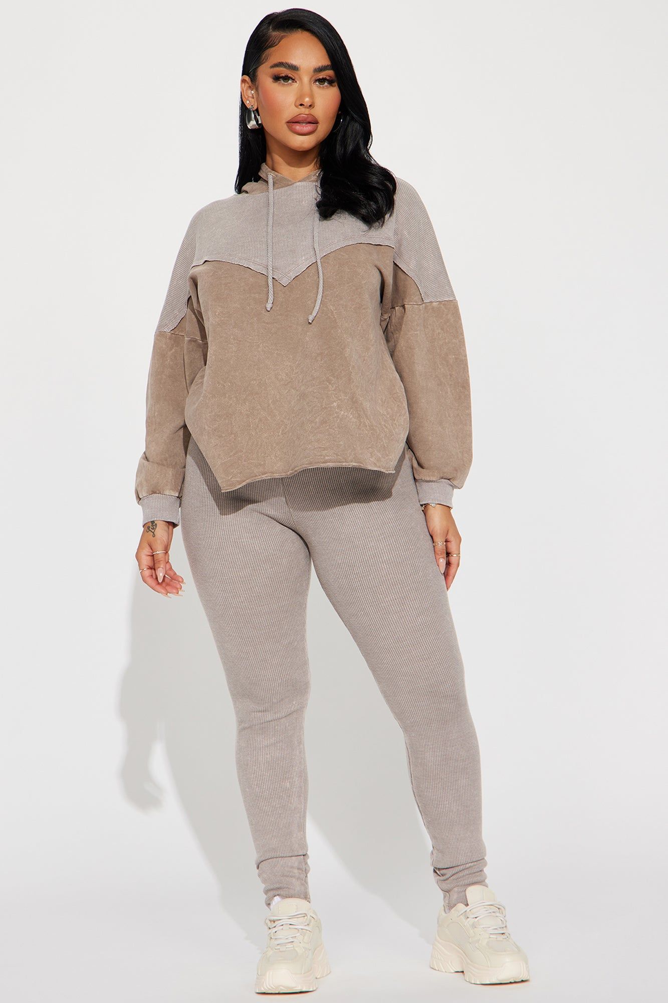 Yazmine Vintage Wash Legging Set - Taupe sold by Fashion Nova