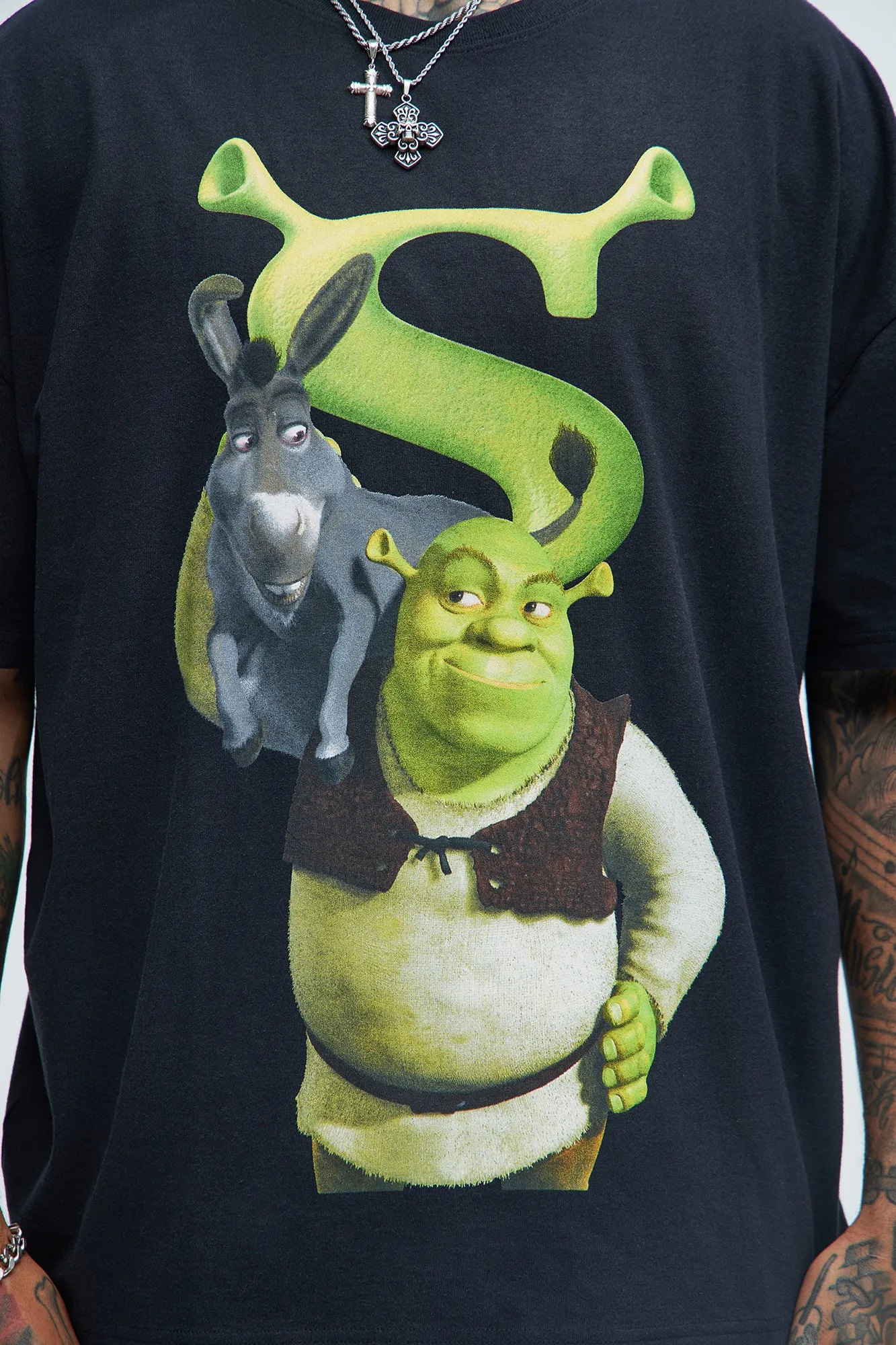 Shrek And Donkey Short Sleeve Tee - Black sold by Fashion Nova product image thumbnail 3