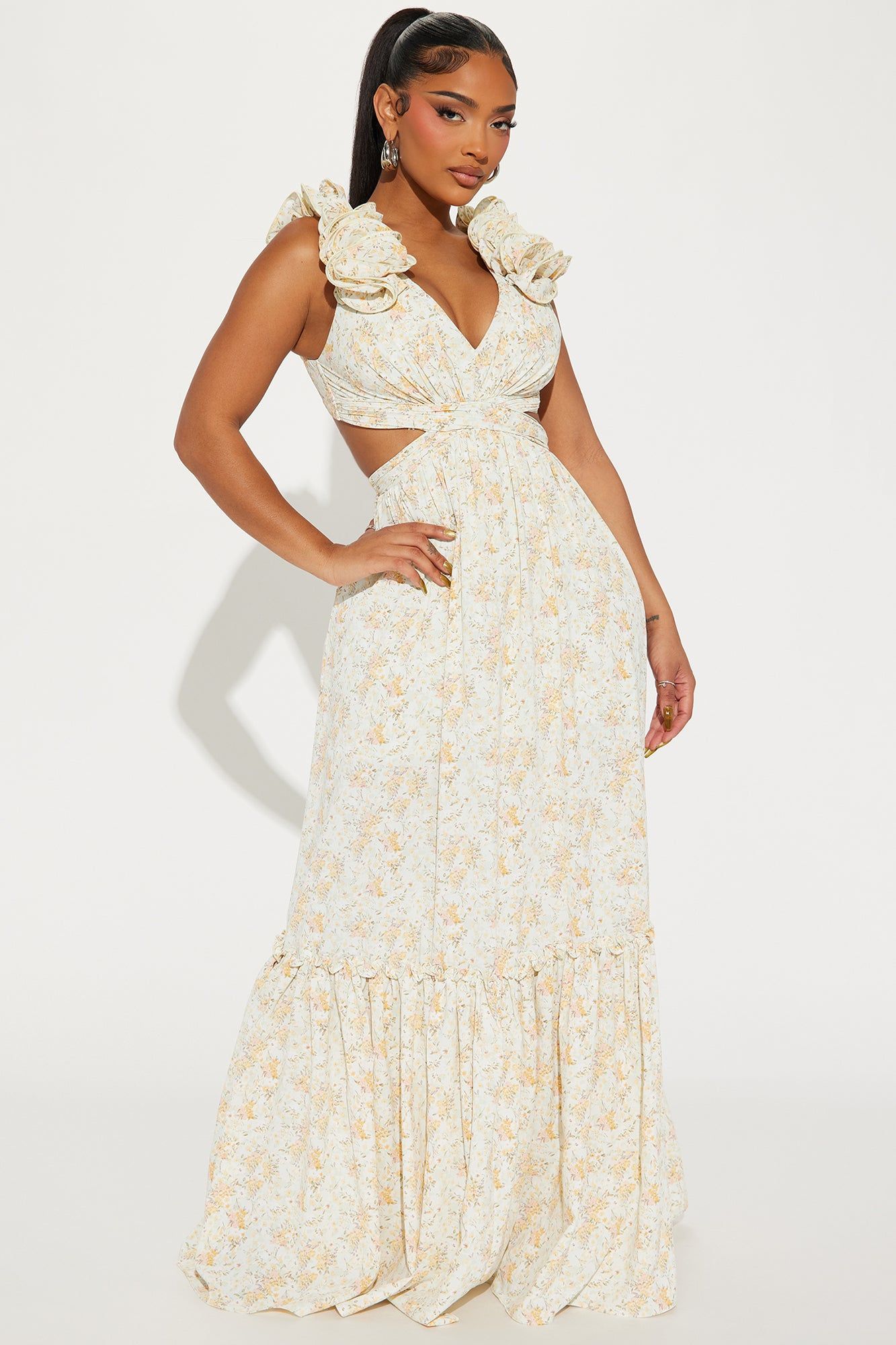 Lana Floral Maxi Dress - Sage sold by Fashion Nova