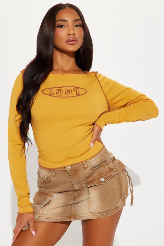 In The League Sporty Top - Mustard sold by Fashion Nova