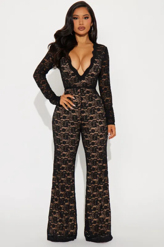 Laced Babe Jumpsuit - Black sold by Fashion Nova